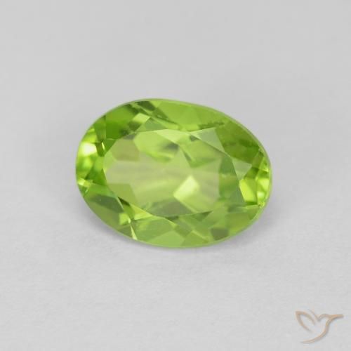 Péridot Vert éclatant naturelle ovale, 1.44 ct, VVS-VS