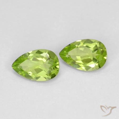 0.85ctw Naturel Vert moyen Péridot, En forme de poire, VS