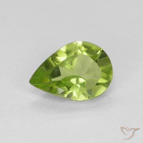 0.72ct Naturel Vert éclatant Péridot, En forme de poire, VS