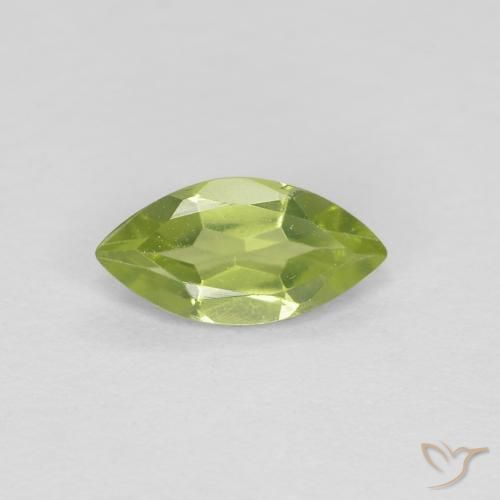 Péridot vert naturelle marquise, 0,35 ct, VVS