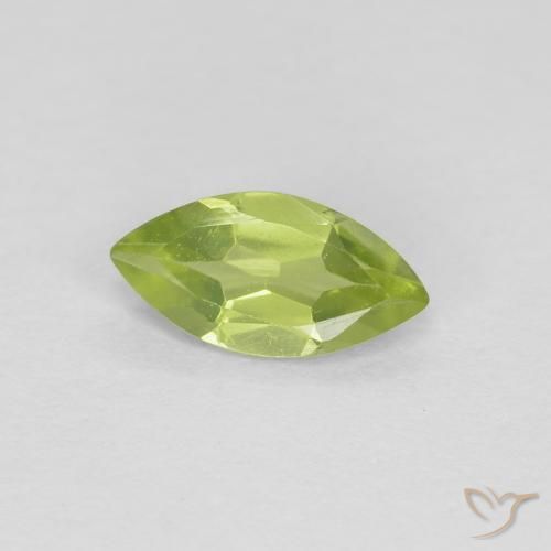 Péridot vert naturelle marquise, 0,35 ct, VVS