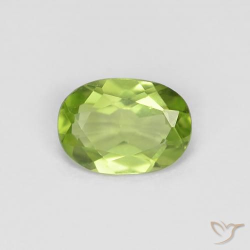 0.83ct Naturel Vert moyen Péridot, ovale, VVS-VS