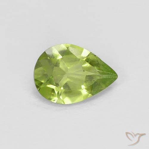 0.67ct Naturel Vert moyen Péridot, En forme de poire, VVS-VS