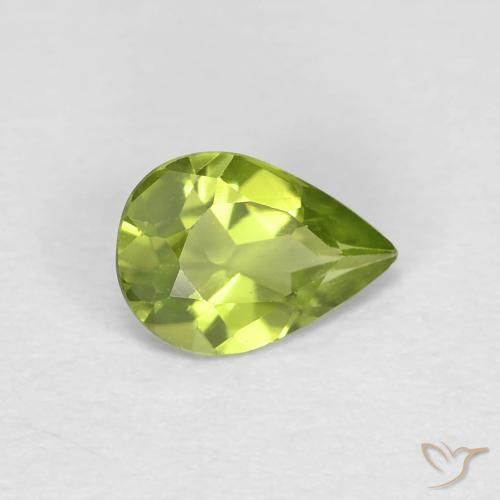 0.61ct Naturel Vert éclatant Péridot, En forme de poire, VVS-VS