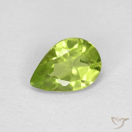 0.73ct Naturel Vert éclatant Péridot, En forme de poire, VS