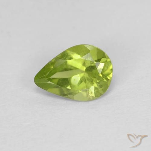 0.64ct Naturel Vert jaunâtre Péridot, En forme de poire, VVS-VS