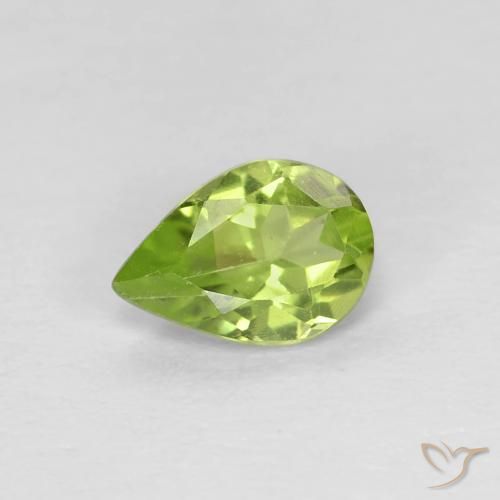 0.67ct Naturel Vert jaunâtre vif Péridot, En forme de poire, VVS-VS
