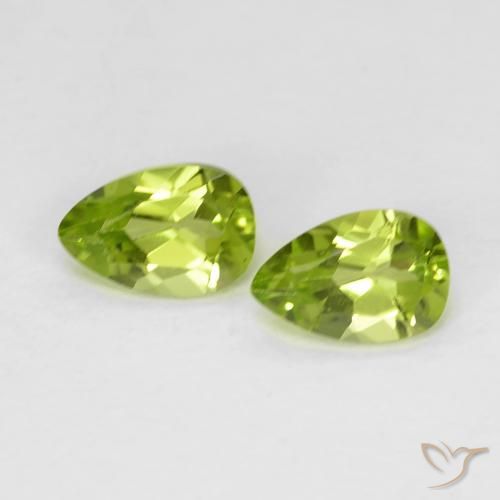 0.91ctw Naturel Vert éclatant Péridot, En forme de poire, VVS-VS