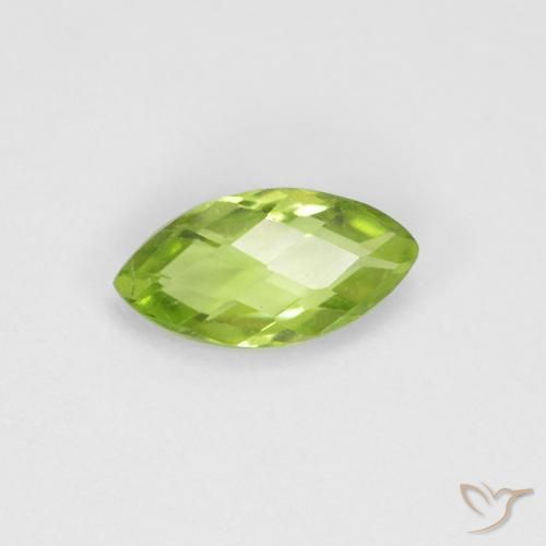Péridot Vert clair naturelle Marquise, 0.63 ct, VS