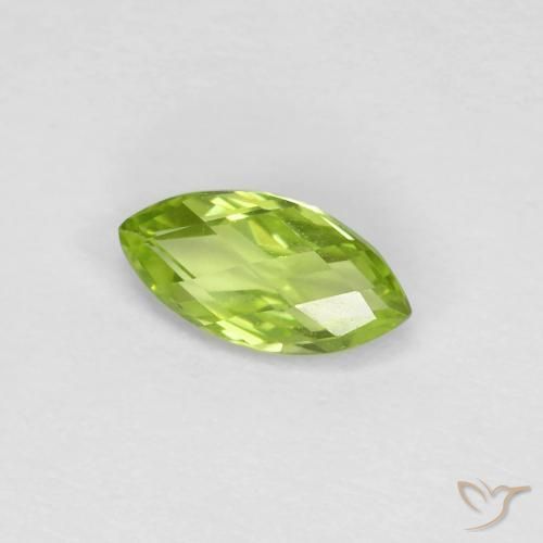 Péridot Vert clair naturelle Marquise, 0.66 ct, VVS-VS