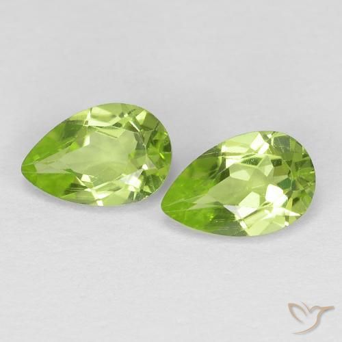 0.88ctw Naturel Vert vif et léger Péridot, En forme de poire, VS