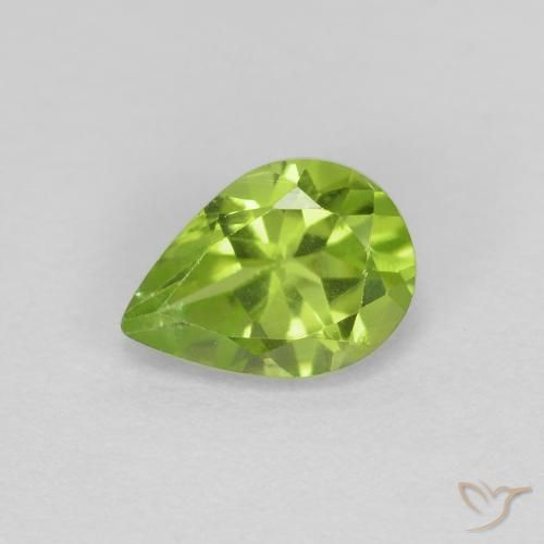 0.91ct Naturel Vert moyen Péridot, En forme de poire, VS