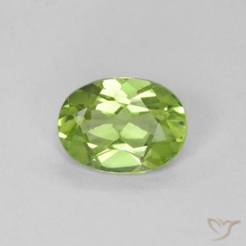 0.83ct Naturel Vert moyen Péridot, ovale, VVS-VS
