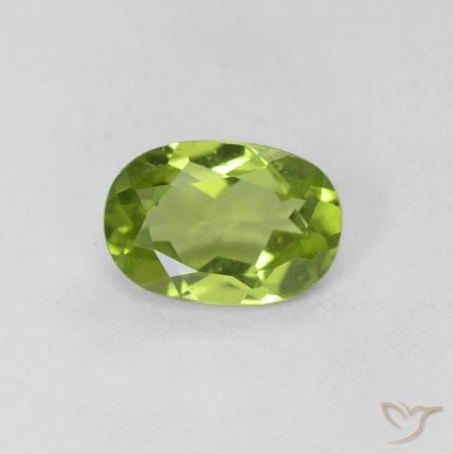 0.80ct Naturel Vert moyen Péridot, ovale, VVS