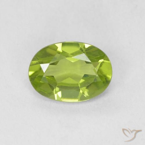 0.85ct Naturel Vert éclatant Péridot, ovale, VVS-VS