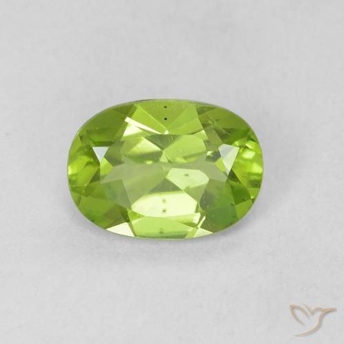 0.90ct Naturel Vert éclatant Péridot, ovale, VVS-VS