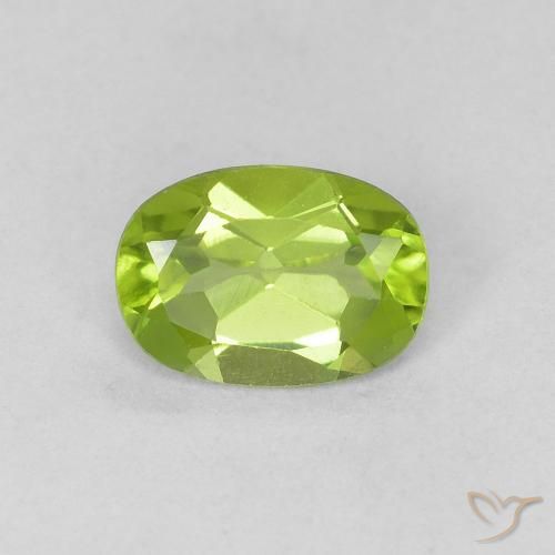 0.82ct Naturel Vert éclatant Péridot, ovale, VVS-VS