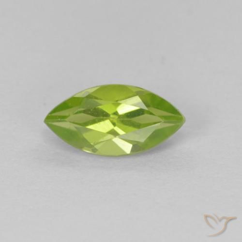 Péridot Vert éclatant naturelle Marquise, 0.75 ct, VS