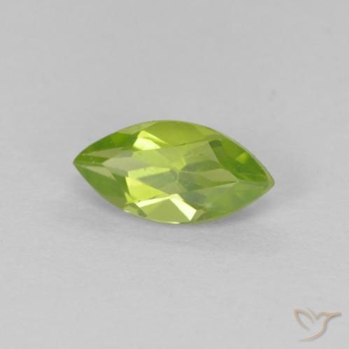 Péridot Vert éclatant naturelle Marquise, 0.75 ct, VS