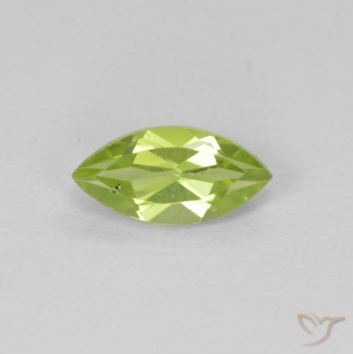 Péridot Vert jaunâtre naturelle Marquise, 0.65 ct, VS
