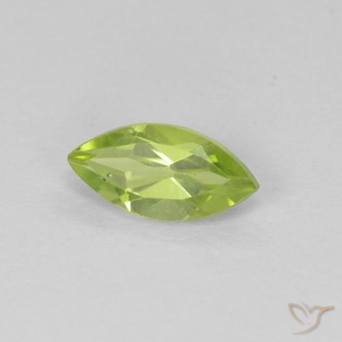 Péridot Vert jaunâtre naturelle Marquise, 0.65 ct, VS