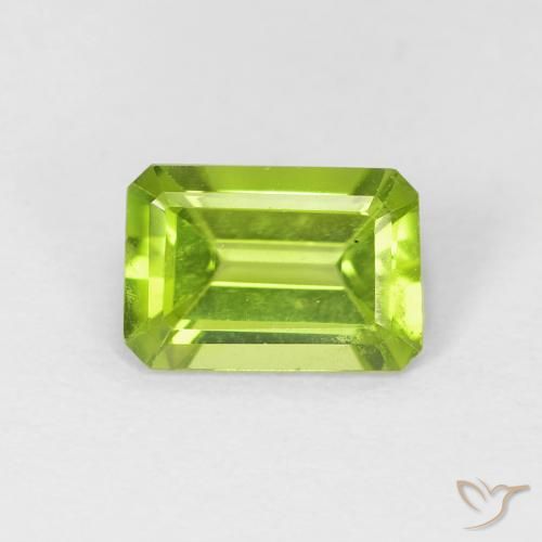 Péridot Vert clair naturelle Octogone / coupe Émeraude, 0.93 ct, VVS-VS