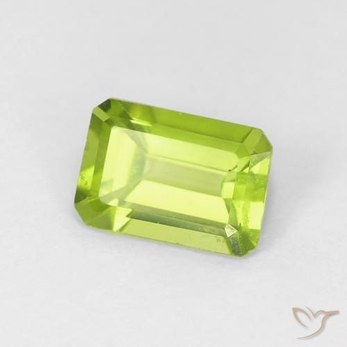 Péridot Vert clair naturelle Octogone / coupe Émeraude, 0.93 ct, VVS-VS