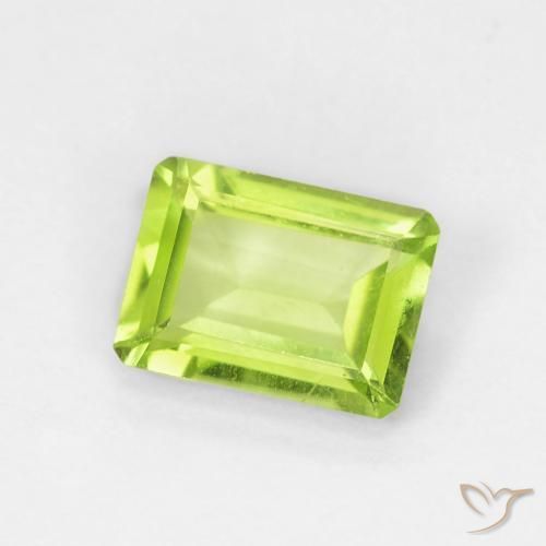 Péridot Vert clair naturelle Octogone / coupe Émeraude, 0.88 ct, VVS-VS