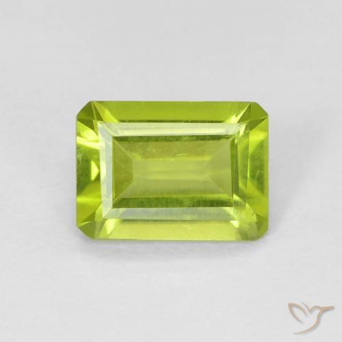 0.97ct Naturel Vert clair Péridot, Taille émeraude, VS