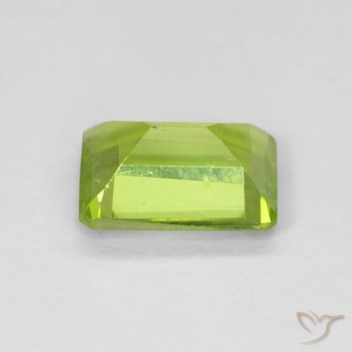 Péridot Vert clair naturelle Octogone / coupe Émeraude, 1.03 ct, VS