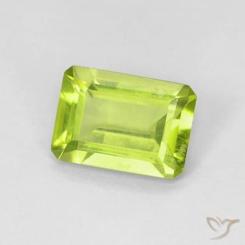 Péridot Vert clair naturelle Octogone / coupe Émeraude, 0.89 ct, VS