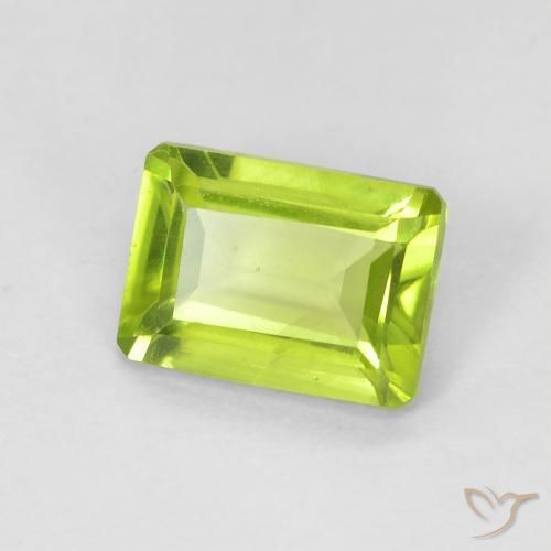 Péridot Vert clair naturelle Octogone / coupe Émeraude, 1.09 ct, VS