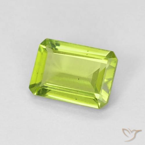 Péridot Vert clair naturelle Octogone / coupe Émeraude, 0.99 ct, VS