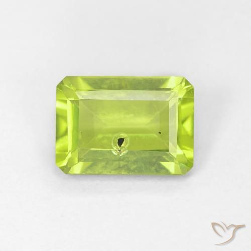 1.04ct Naturel Vert moyen Péridot, Taille émeraude, VS-SI