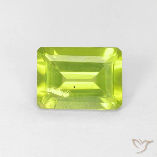 1.12ct Naturel Vert éclatant Péridot, Taille émeraude, VS-SI