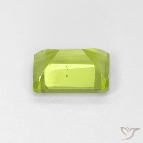 Péridot Vert éclatant naturelle Octogone / coupe Émeraude, 1.12 ct, VS-SI