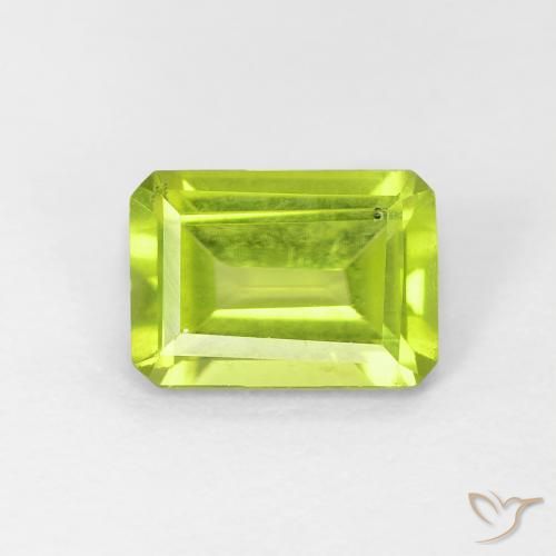 1.02ct Naturel Vert clair Péridot, Taille émeraude, VS-SI