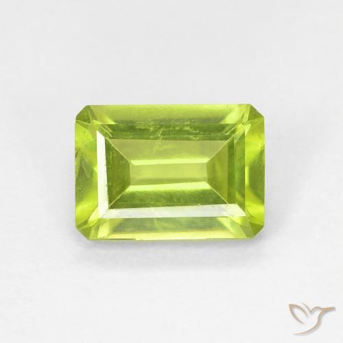 1.05ct Naturel Vert moyen Péridot, Taille émeraude, VS-SI