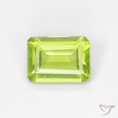 0.97ct Naturel Vert moyen Péridot, Taille émeraude, VS-SI
