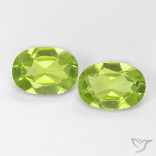 1.77ctw Naturel Vert moyen Péridot, ovale, VS
