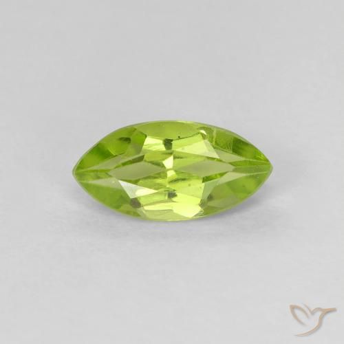 Péridot Vert jaunâtre naturelle Marquise, 0.69 ct, VVS-VS