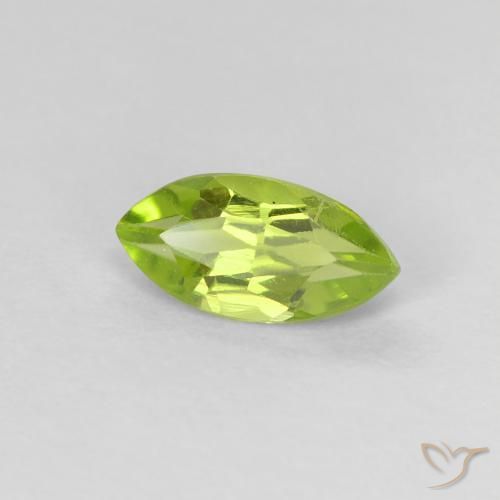 Péridot Vert jaunâtre naturelle Marquise, 0.69 ct, VVS-VS