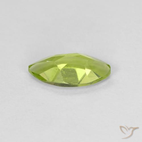 Péridot Vert jaunâtre naturelle Marquise, 0.62 ct, VVS-VS