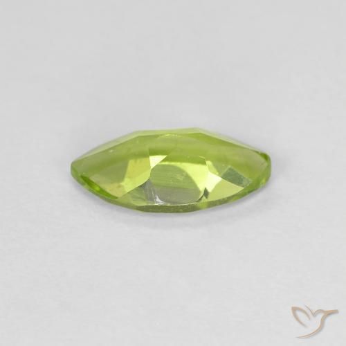 Péridot Vert jaunâtre naturelle Marquise, 0.63 ct, VVS-VS