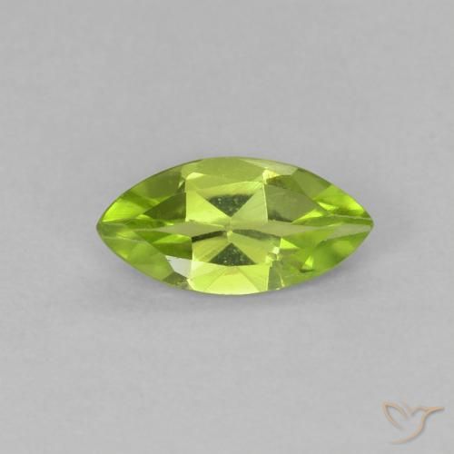 Péridot Vert jaunâtre naturelle Marquise, 0.58 ct, VVS-VS