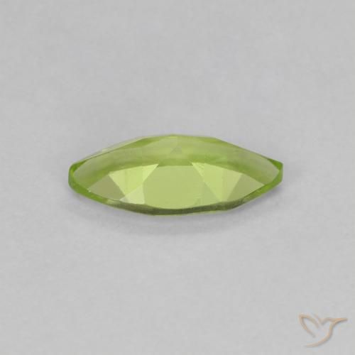 Péridot Vert jaunâtre naturelle Marquise, 0.58 ct, VVS-VS