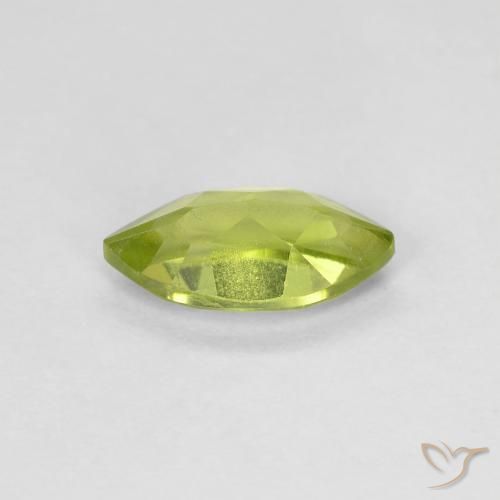 Péridot Vert éclatant naturelle Marquise, 0.73 ct, VVS-VS