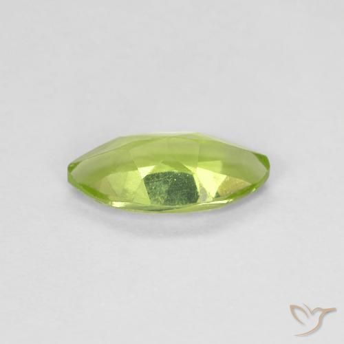 Péridot Vert éclatant naturelle Marquise, 0.64 ct, VS
