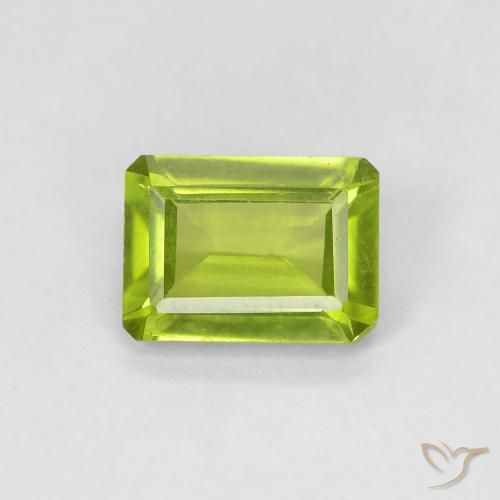 1.07ct Naturel Vert éclatant Péridot, Taille émeraude, VS