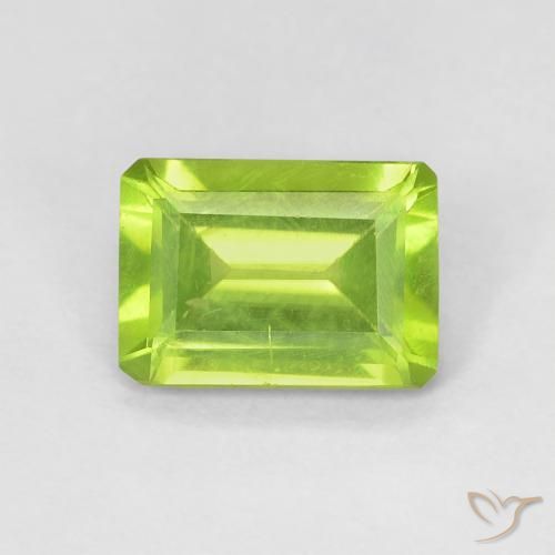 1.03ct Naturel Vert clair Péridot, Taille émeraude, VS-SI